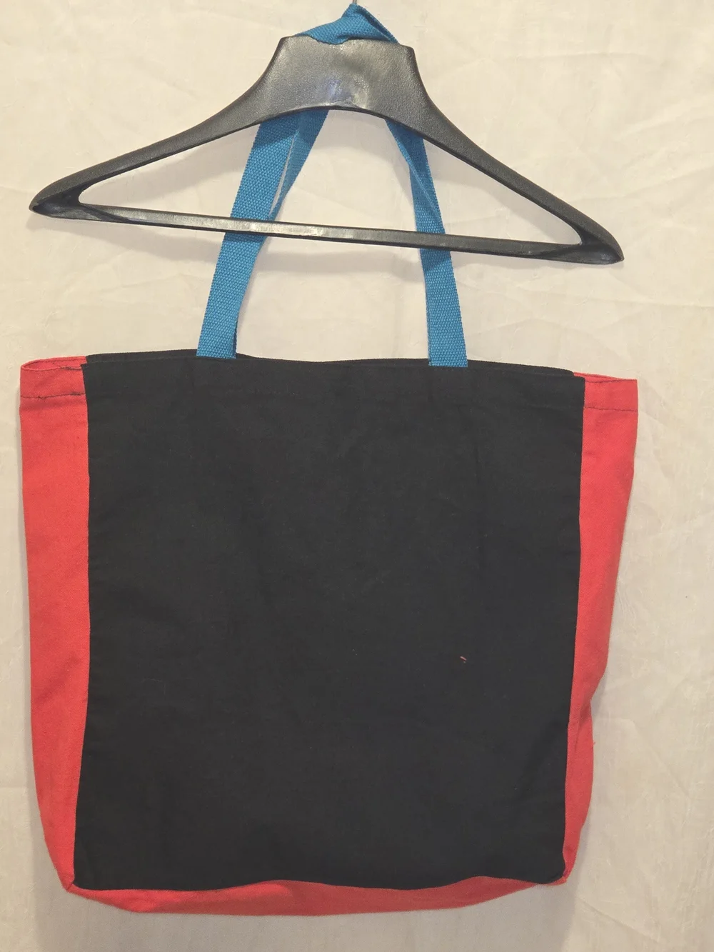 Friday the 13th Red & Black Graphic Canvas Tote with Teal Handles